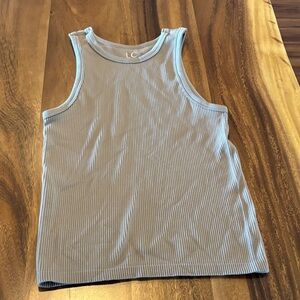 Light Blue Ribbed Tank Top